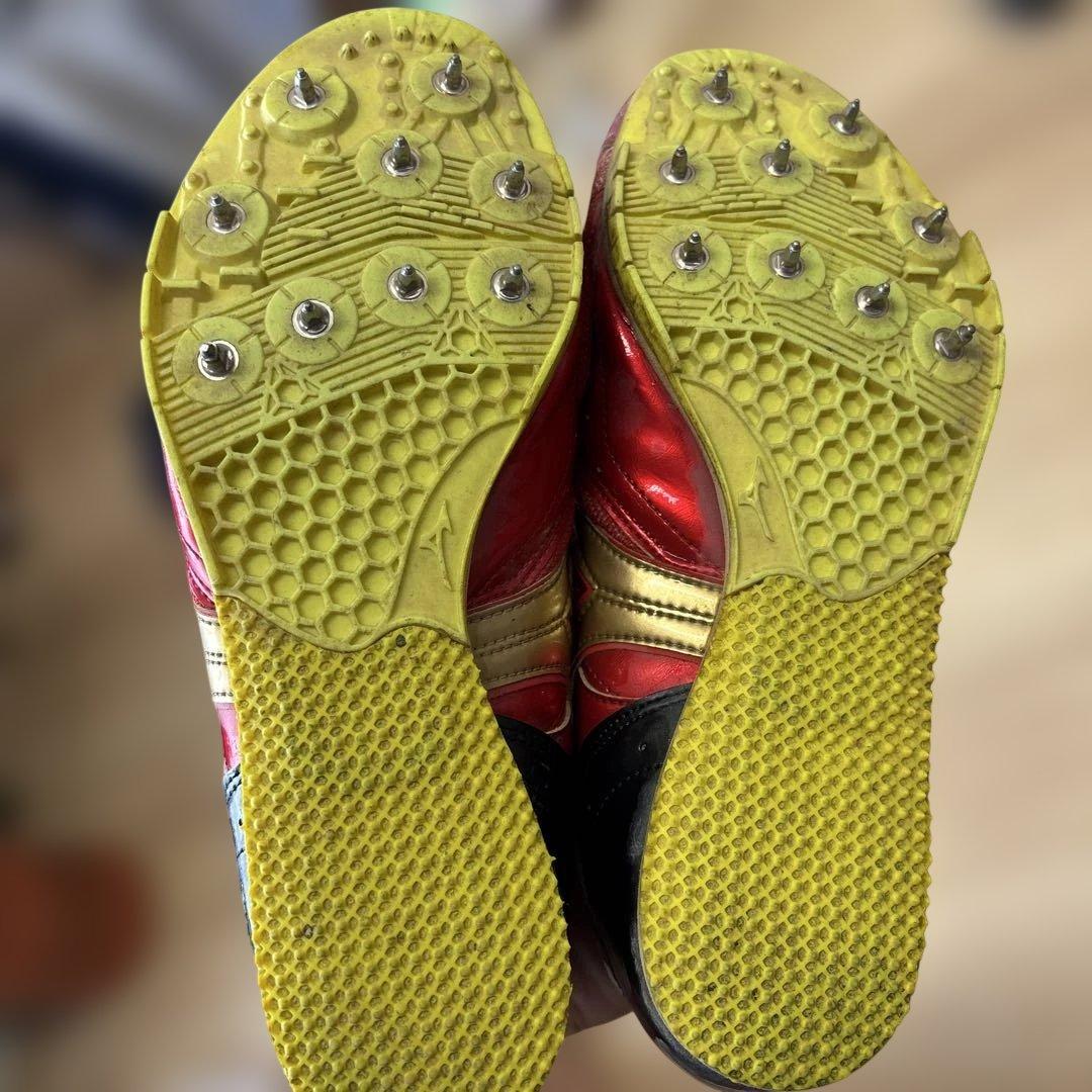 Mizuno 走り幅跳び　スパイクシューズ 赤/金 LJ-B 25.0cm