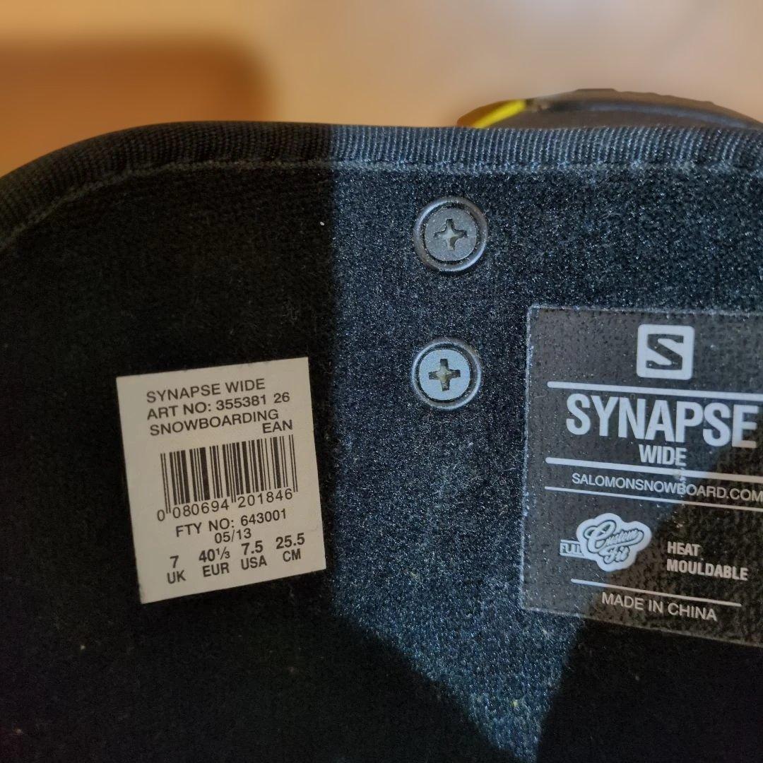 SALOMON スノーボードブーツ SYNAPSE WIDE ブラック/イエロー