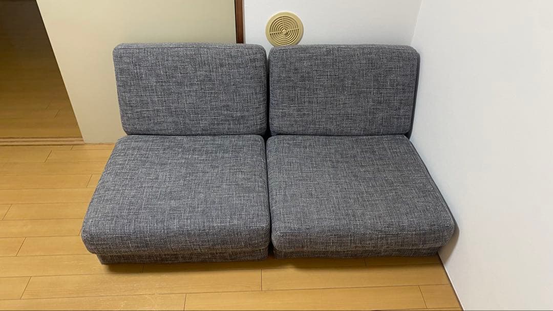 送料込【ソファベッド】グレーの2人掛け140cm