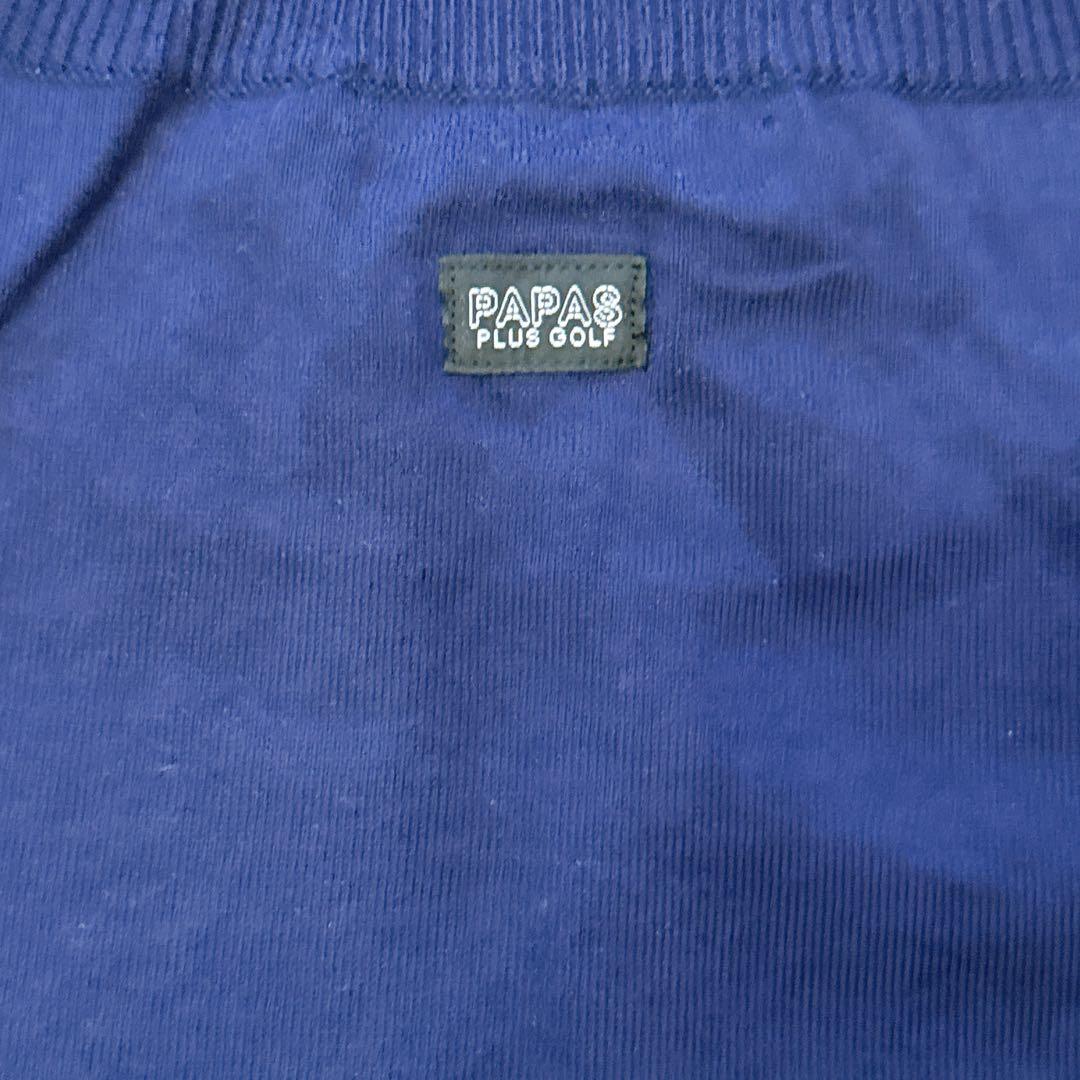 【数回着用・美品】PAPAS パパスプラス ベスト PLUS GOLFネイビー
