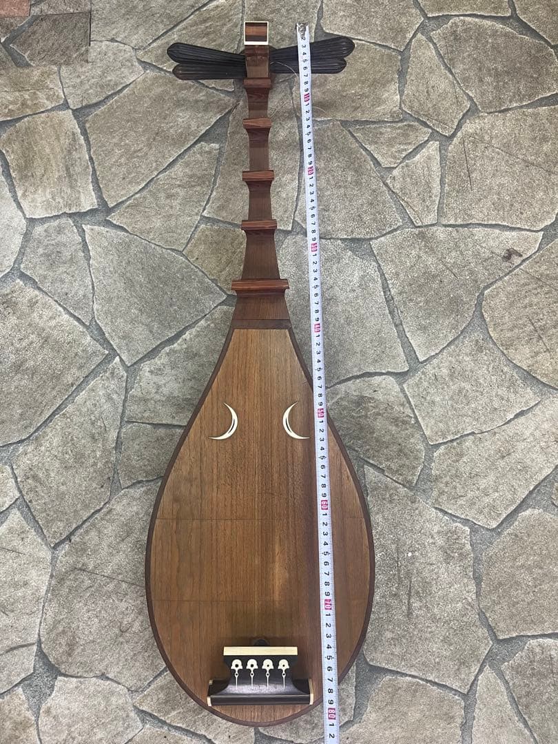 琵琶 びわ 和楽器 全長約82cm 4弦 木製 インテリア・練習用