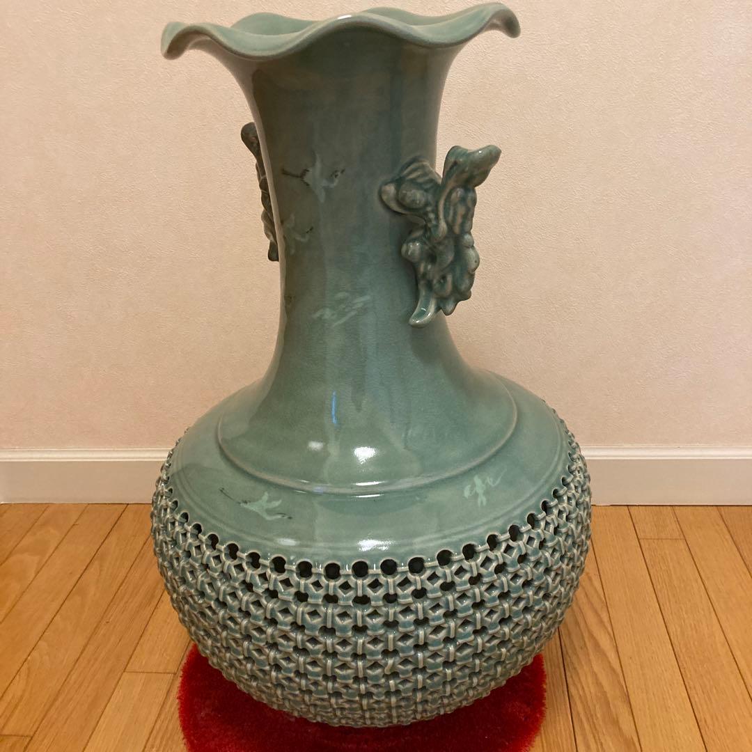 高麗青磁　海光　花瓶　壺　骨董品　アンティーク