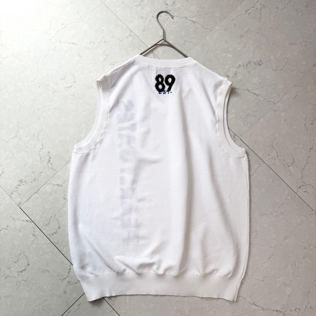 PEARLY GATES ニットベスト 6 XL ホワイト ロゴ