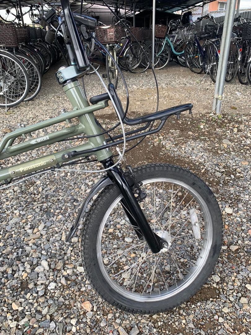 オリーブグリーン 電動アシスト自転車 20インチ