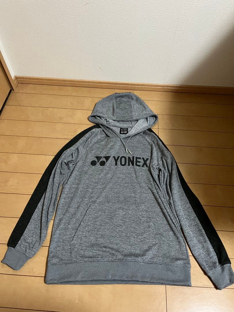 YONEX グレー フード付きスウェットセット