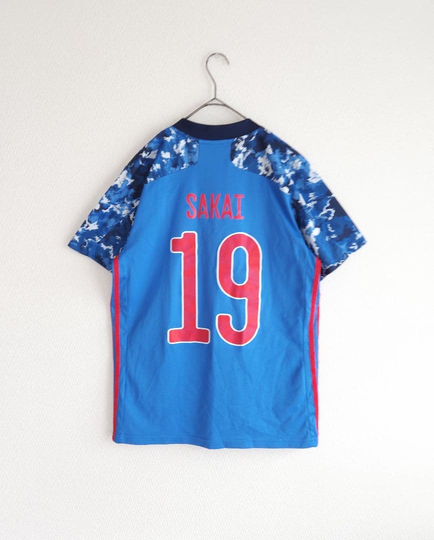 サッカー　ユニフォーム　SAKAI 　19 迷彩　青