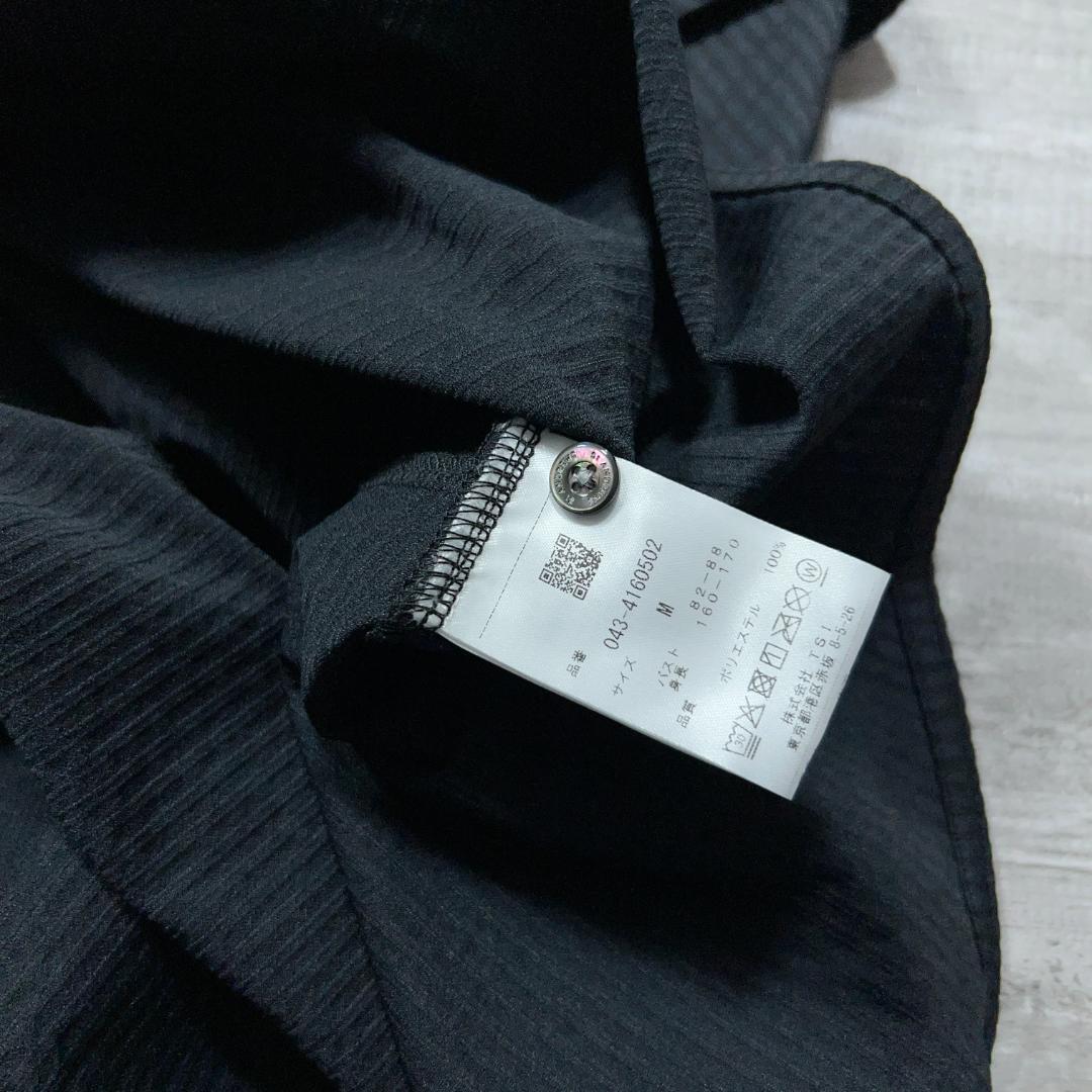 美品 st andrew セントアンドリュース フリル ポロシャツ 黒 ゴルフM