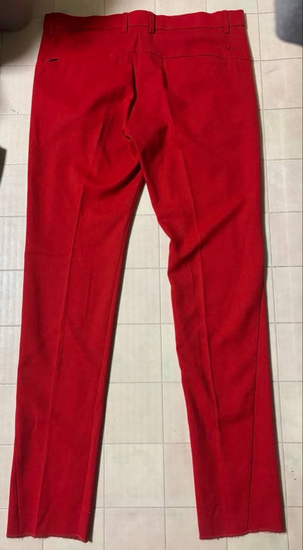 【新品・定価3.3万】本間ゴルフ 最高級ストレッチ パンツ レッド ウエスト95
