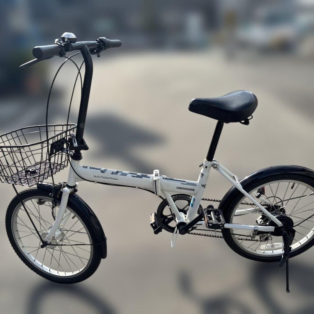 L25【大阪堺市/引取】中古 折りたたみ自転車 20インチ オートライト付き