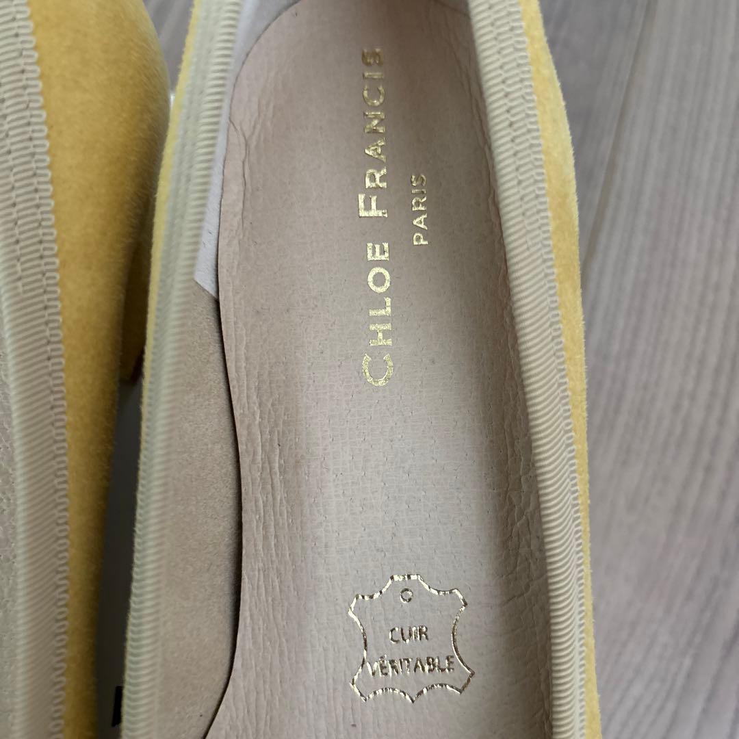 CHLOÉ FRANCIS イエロー リボン付きバレエシューズ  23cm