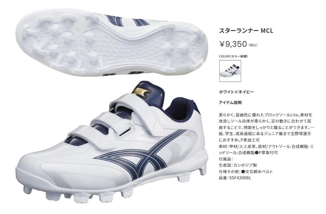 新品未使用 SSK ブロックソールスパイク SSF4200BL 20.0cm