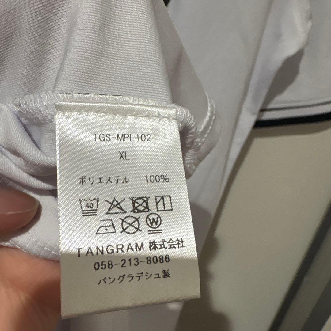 タングラム　tangram ホワイトポロシャツ　XL