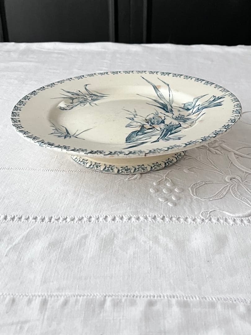 【美品】フランスアンティーク GIEN窯 GLAIEUL コンポート[3870]