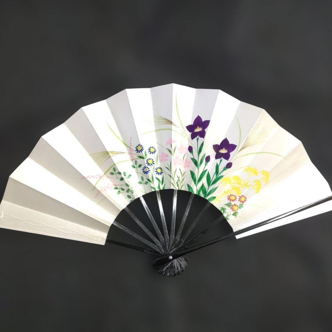 舞扇 (54) 新品未使用 美品 扇子 約29cm 手描秋草 舞台 日舞 工芸品