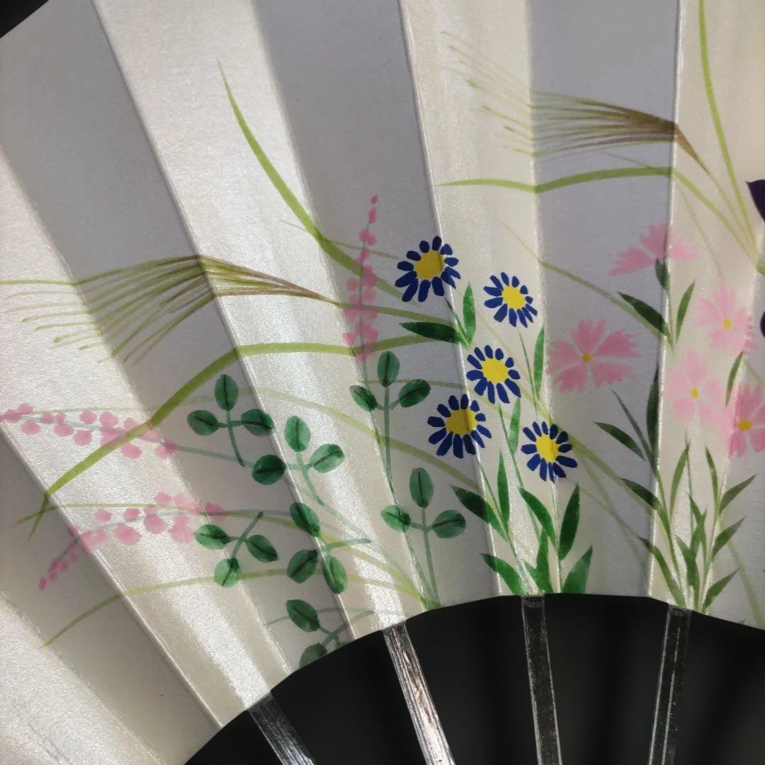 舞扇 (54) 新品未使用 美品 扇子 約29cm 手描秋草 舞台 日舞 工芸品