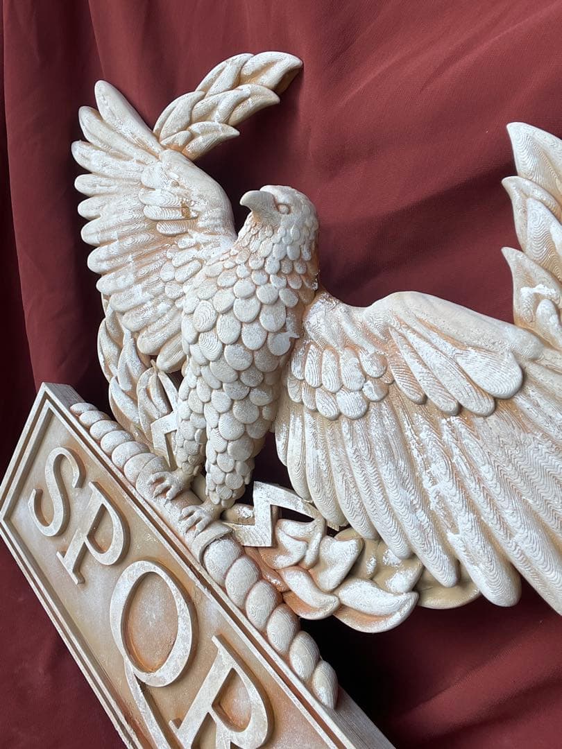 ローマ帝国風SPQR鷲レリーフ 壁掛け 3Dプリント 37х50cm