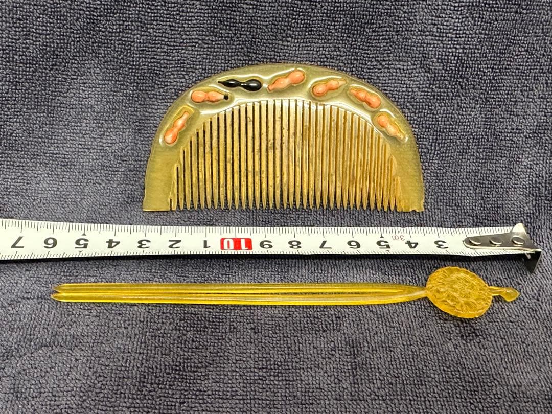 和装小物　鼈甲　珊瑚　象嵌　簪 かんざし アンティーク　時代物