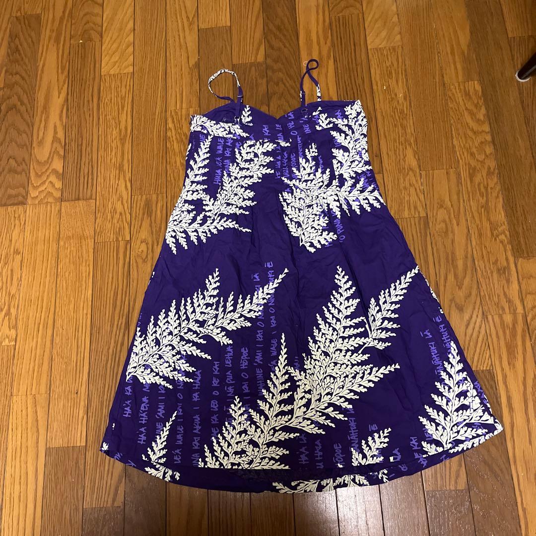 シグゼーンhilo hawai'i 紫葉柄スリップドレス XS