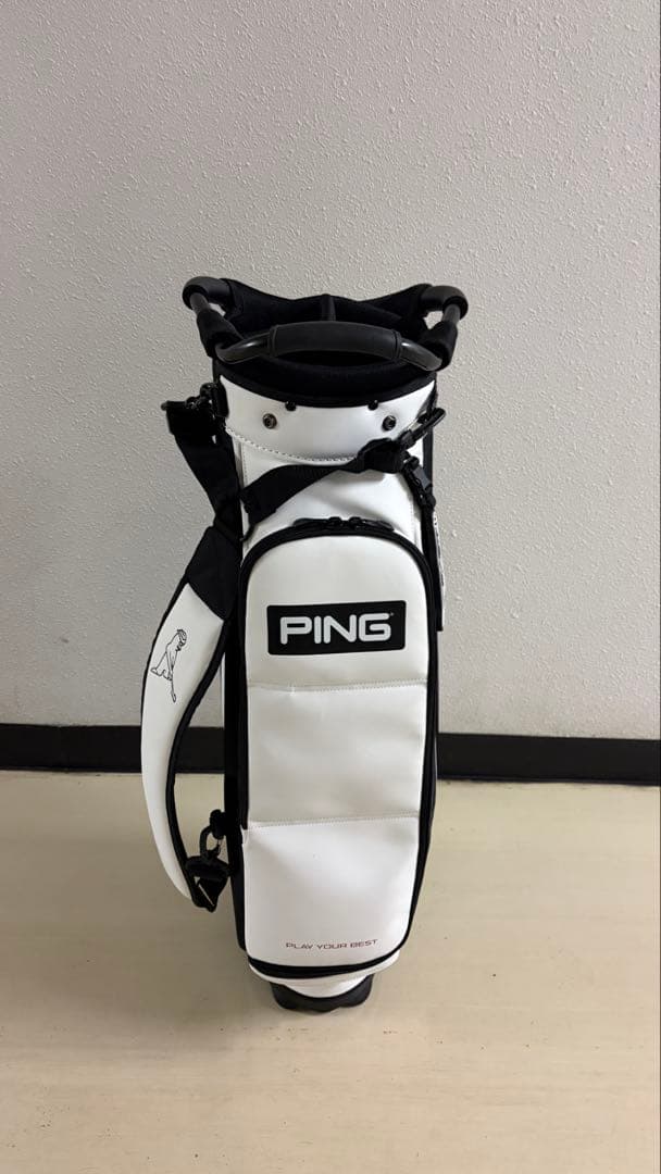 PING キャディバッグ ホワイト・ブラック　ワンポケット