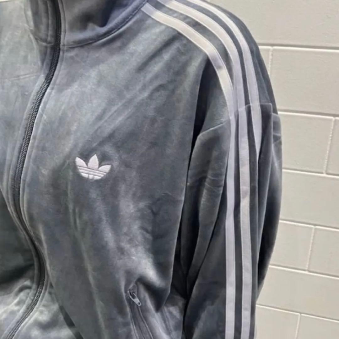期間限定価格！adidas ファイヤーバード ベロア トラックトップ XLグレー