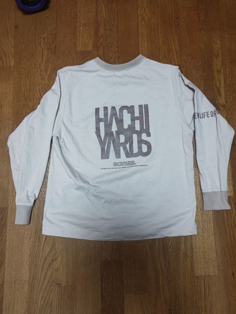 8yards 長袖Tシャツ サイズS-M ベージュ系 ハチヤーズ トレーナー