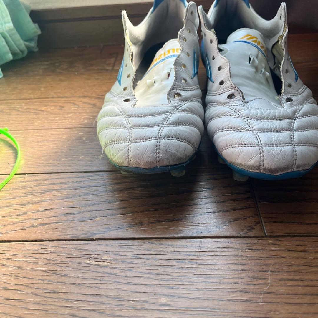 Mizuno サッカーシューズ スパイク ホワイト/ブルー 値下げ交渉可能