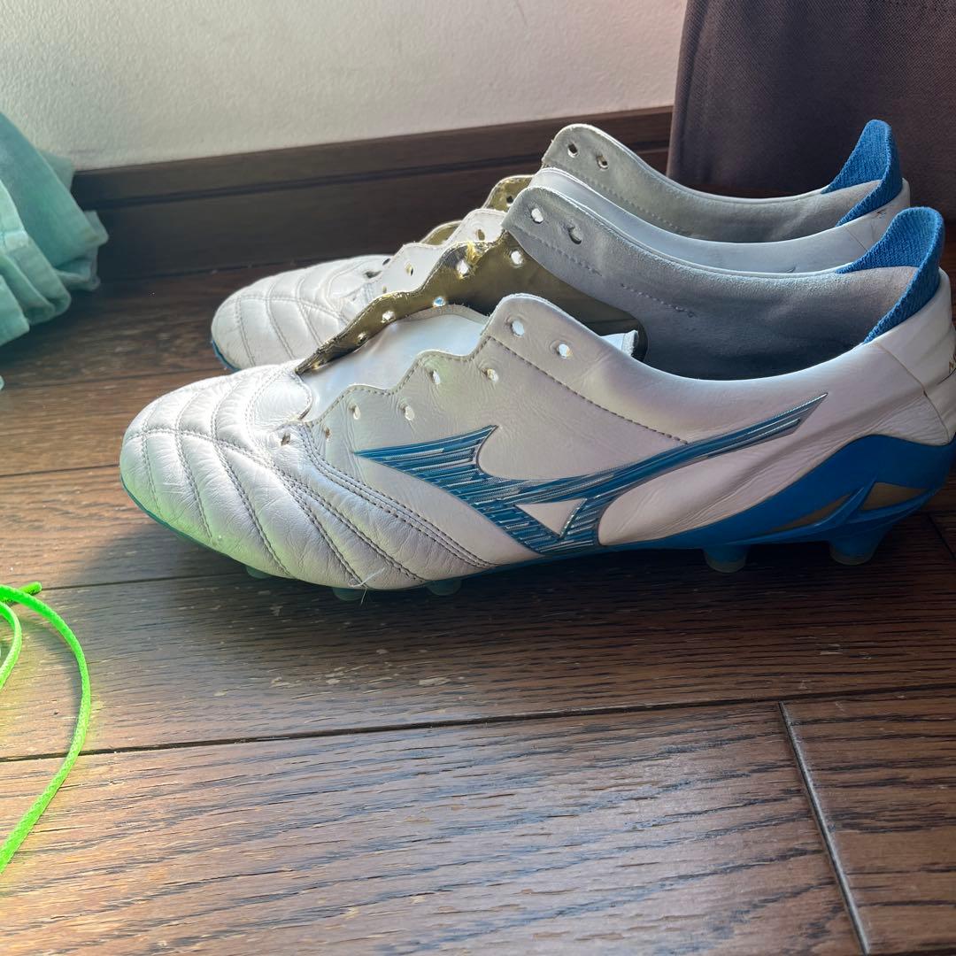 Mizuno サッカーシューズ スパイク ホワイト/ブルー 値下げ交渉可能