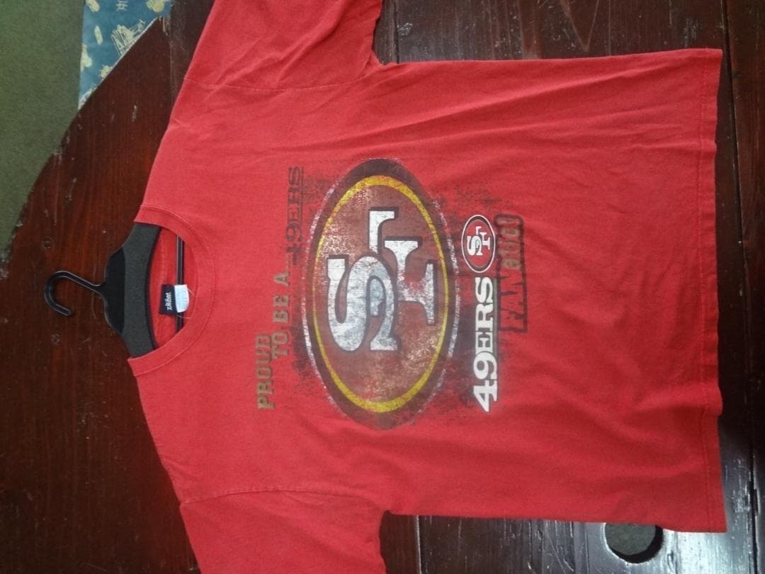 秋SALE　　49ers ロゴ Tシャツ 赤 USAヴィンテージアメフトTシャツ
