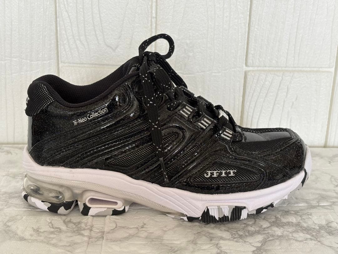 JFIT ／フィットネスシューズ JF_Neo 23㎝ ブラック×シルバー