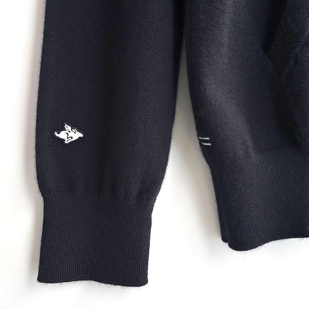 532★パーリーゲイツ 定価49,500円カシミヤフーディプルオーバー紺サイズ6