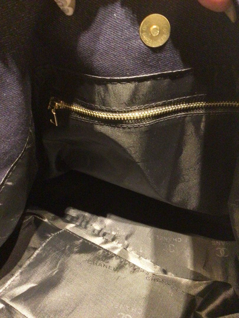 CHANEL ダークブルーデニム トートバッグ　ノベルティ