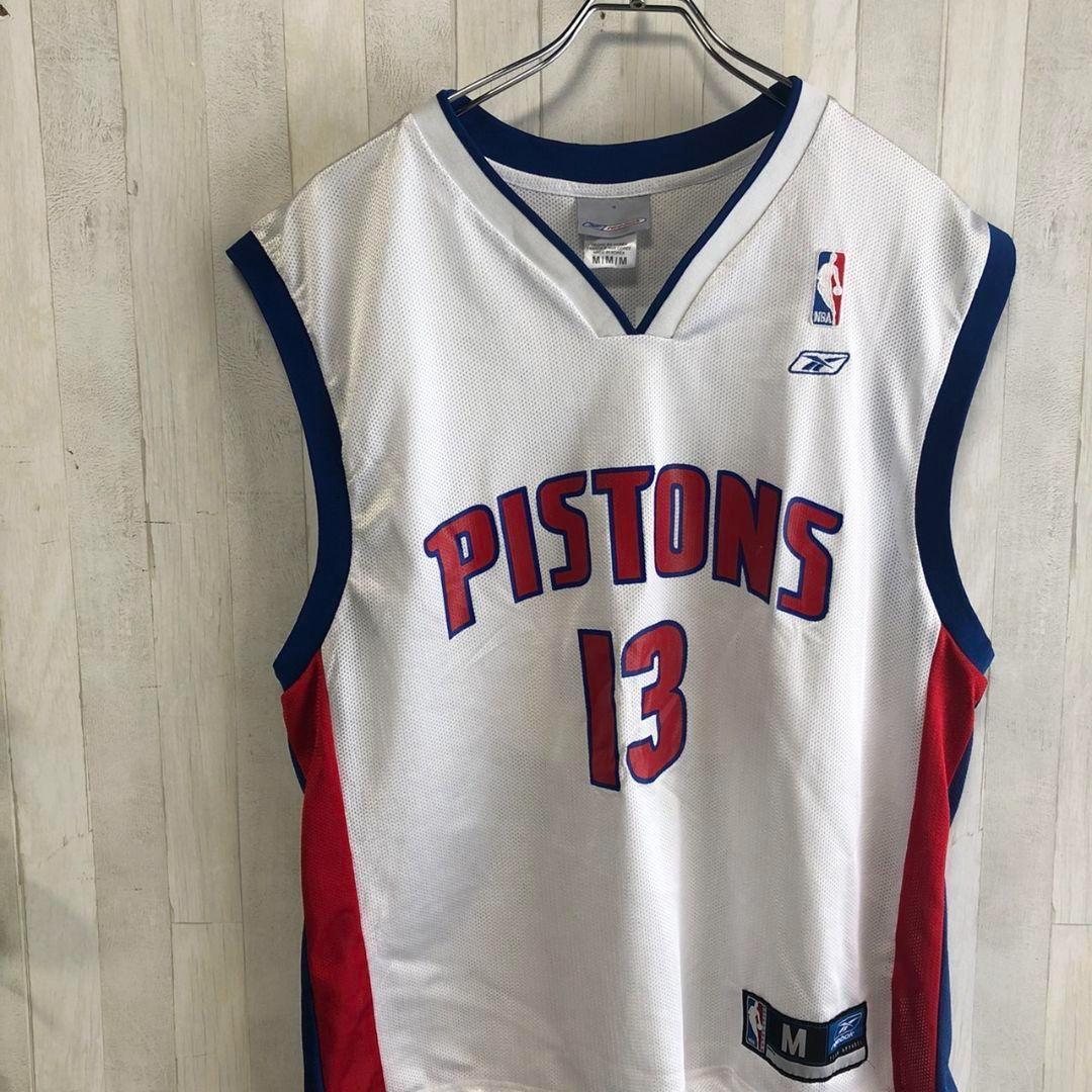 NBA Reebok　リーボック　ピストンズ　プリントロゴ　ノースリーブ　古着