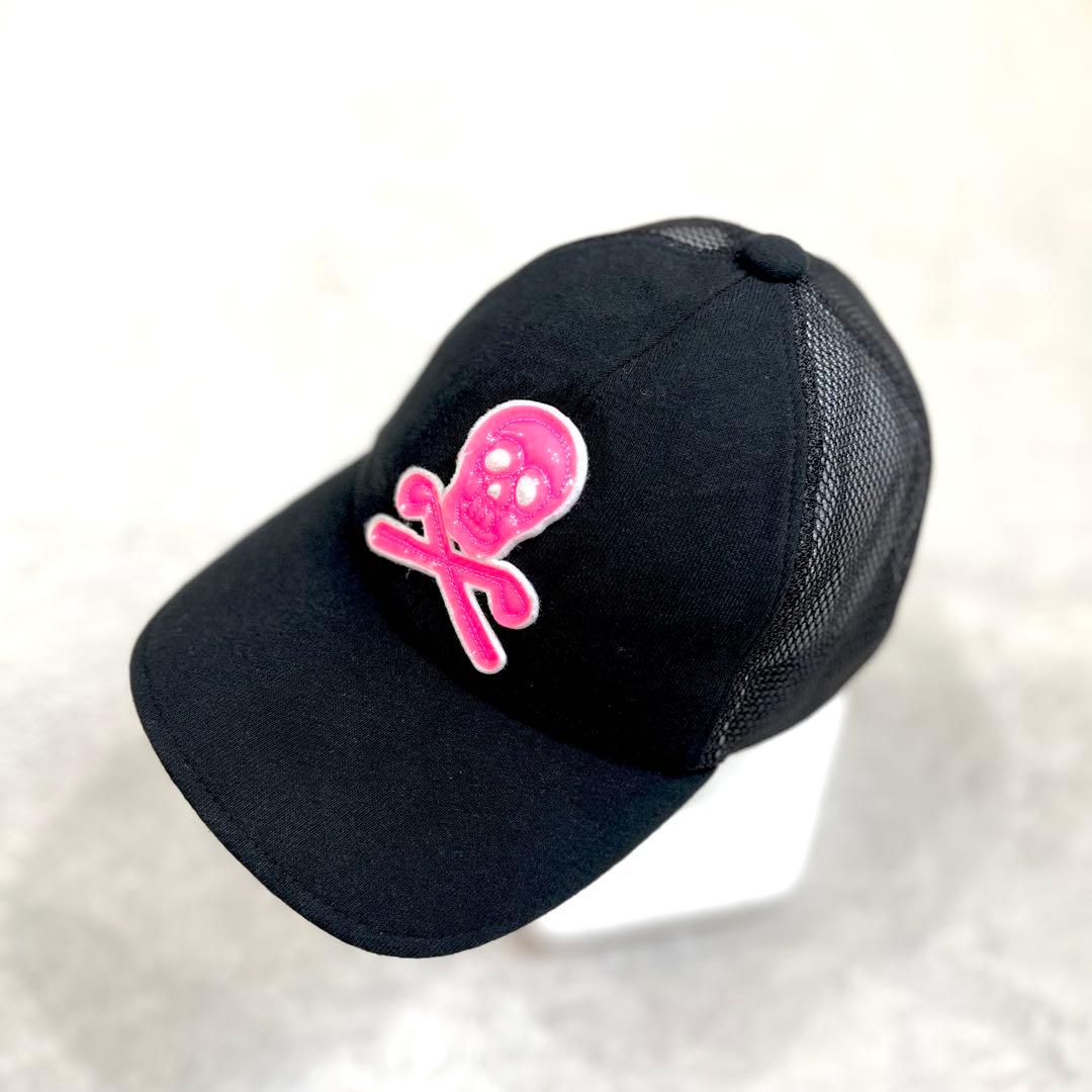 【MARK&LONA】SKULL MESH CAP BK/PINK M