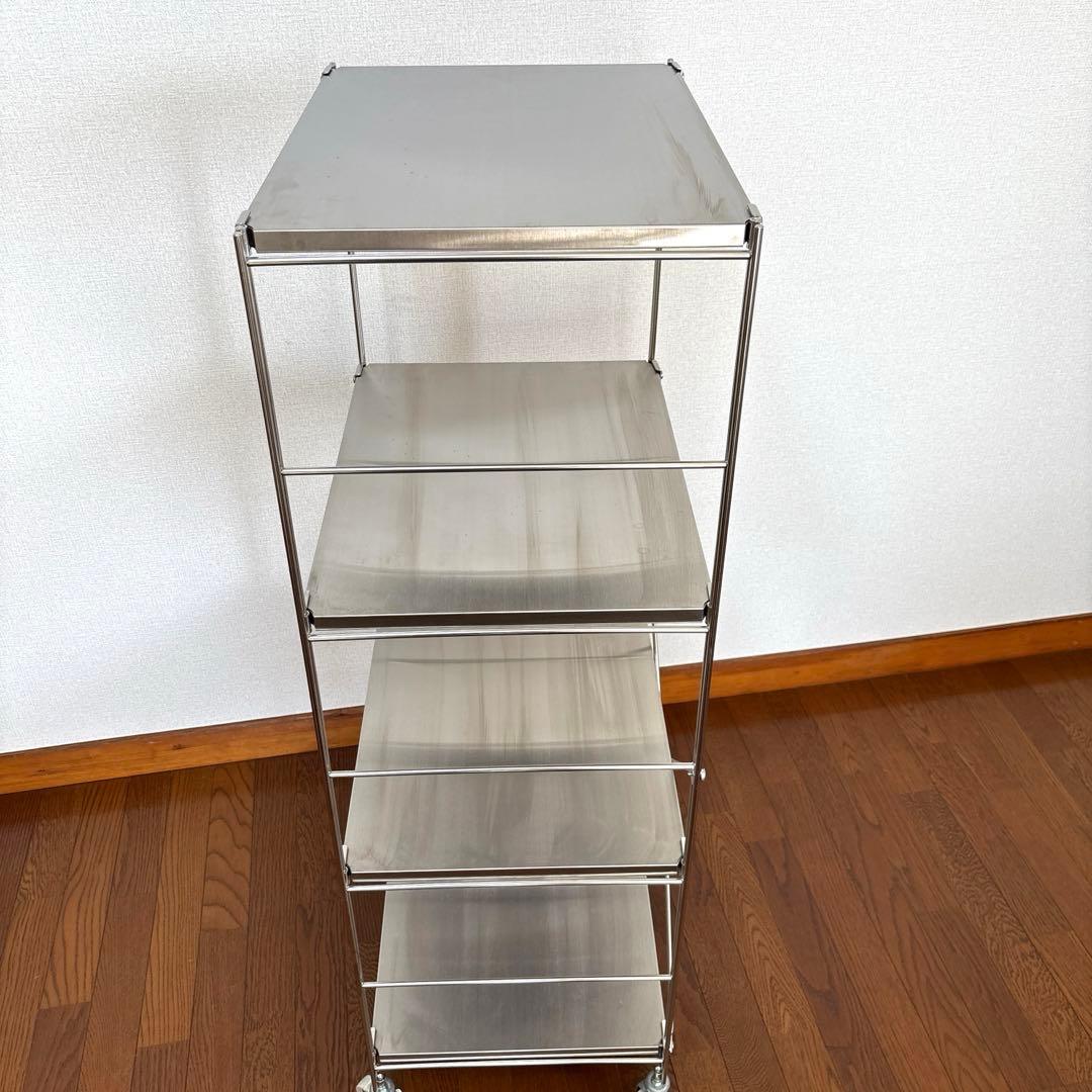 【良品】無印良品 ステンレスユニットシェルフ キャスター付き