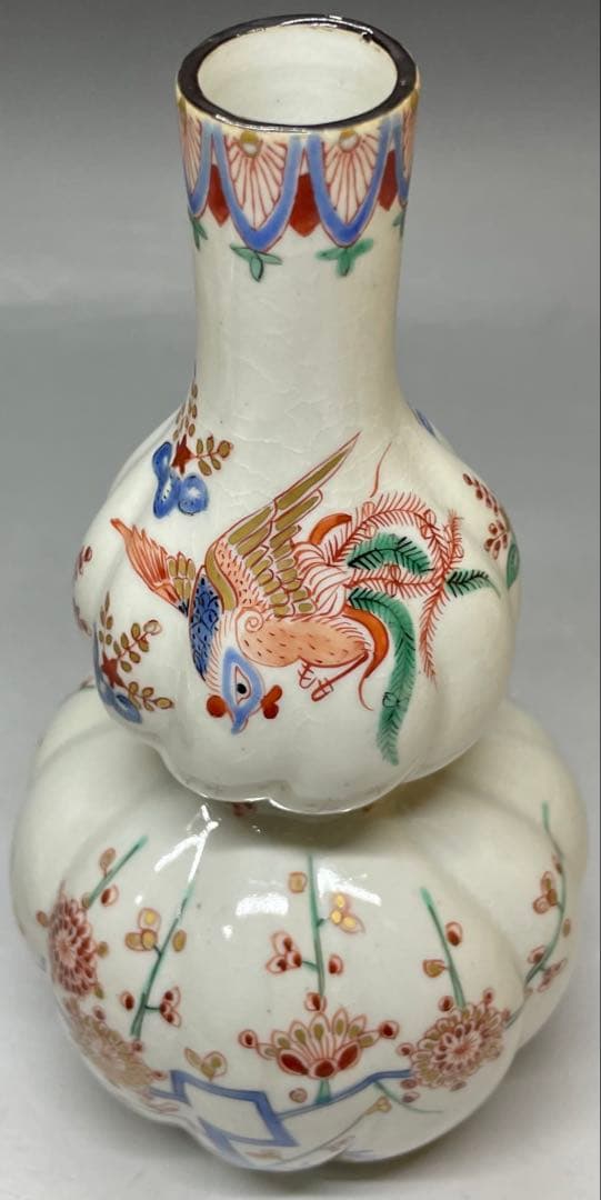 柿右衛門様式　濁手　色絵花鳥文　鳳凰文　古伊万里　四方桟共箱　共布　n2151