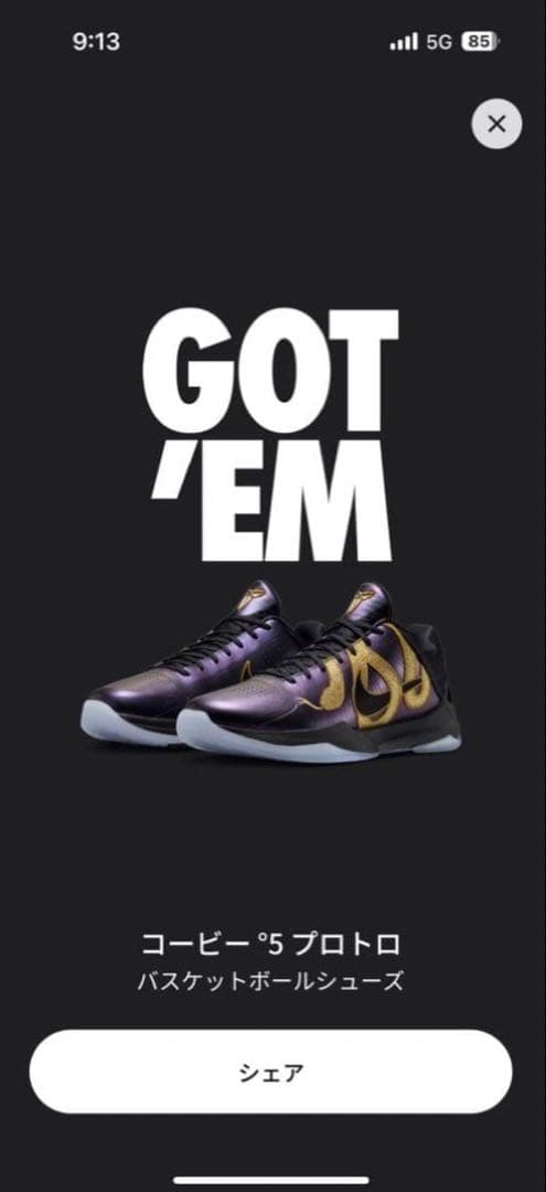【新品未使用】NIKE KOBE5 PROTRO 26.5