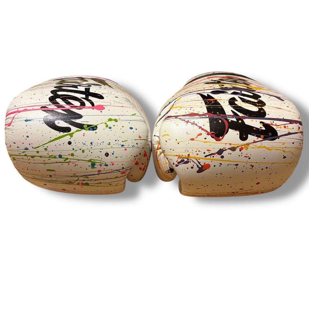 Fairtex ボクシンググローブ 8oz ホワイト スプラッター柄
