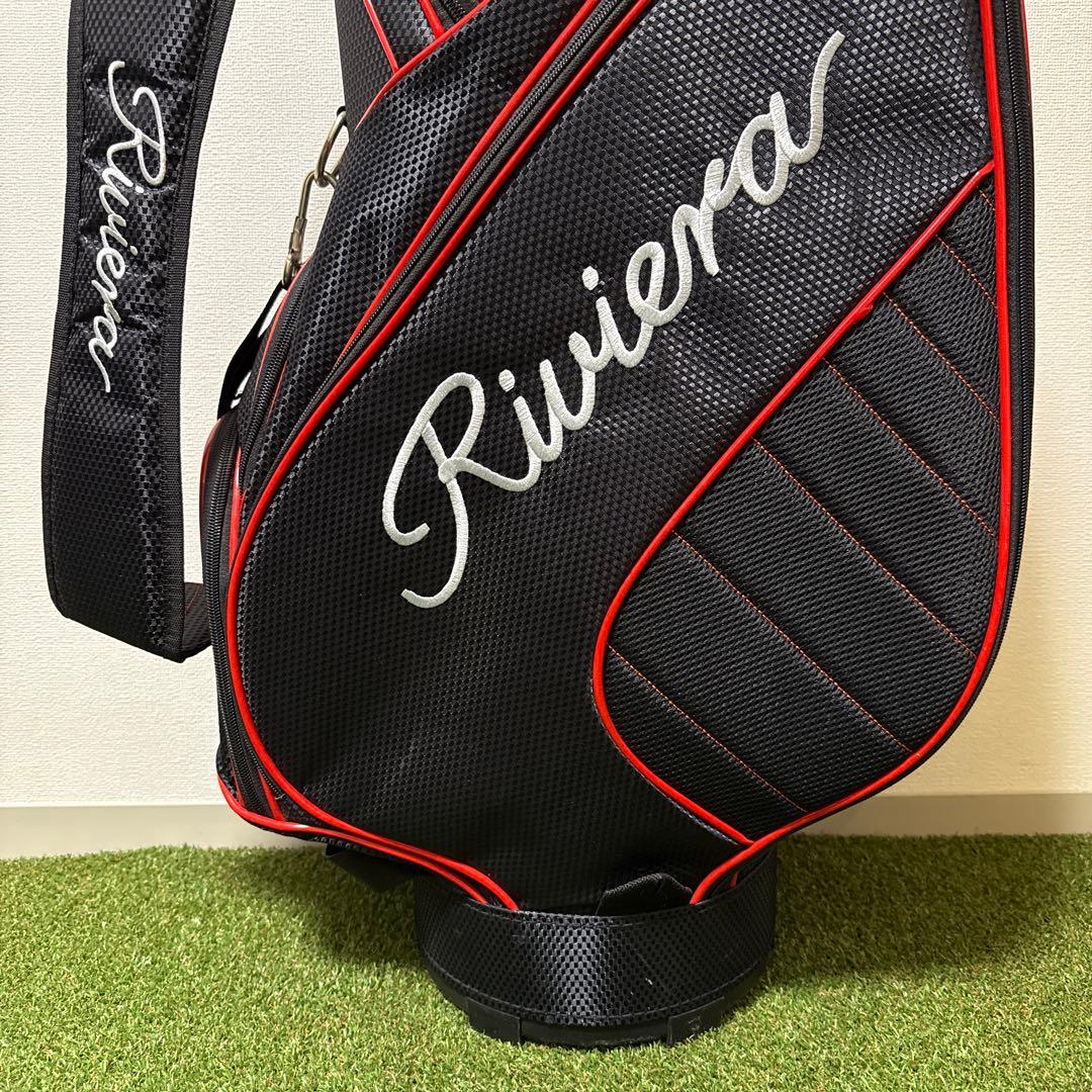 美品 Riviera リビエラ キャディバッグ 9型 ゴルフバッグ ブラック