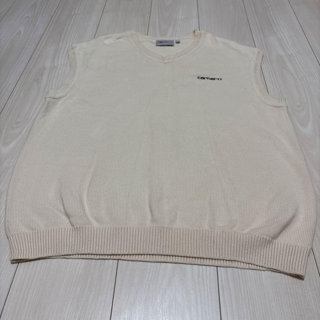 carhartt アイボリー Vネックニットベスト L カーハート