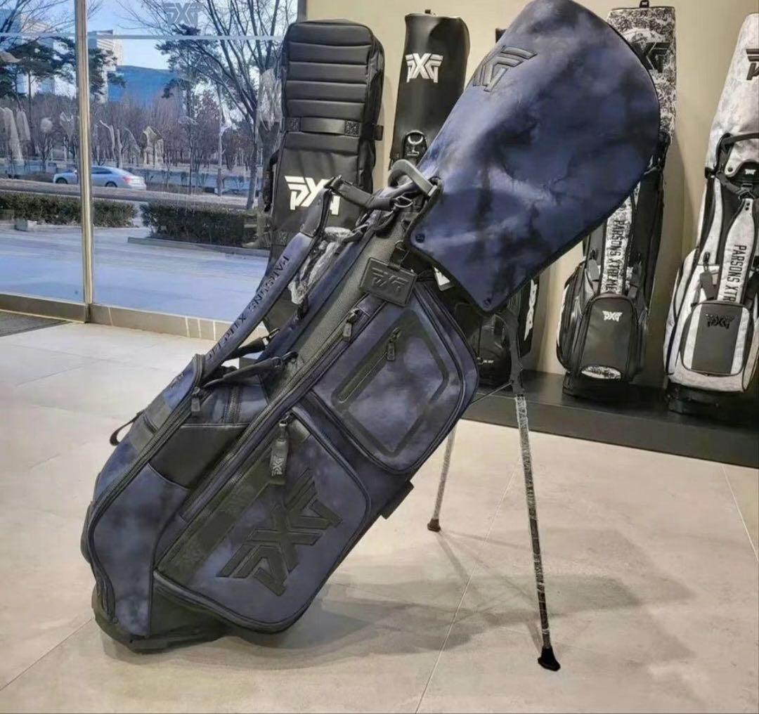 PXG ゴルフバッグ キャディバッグ スタンド式 ブルー