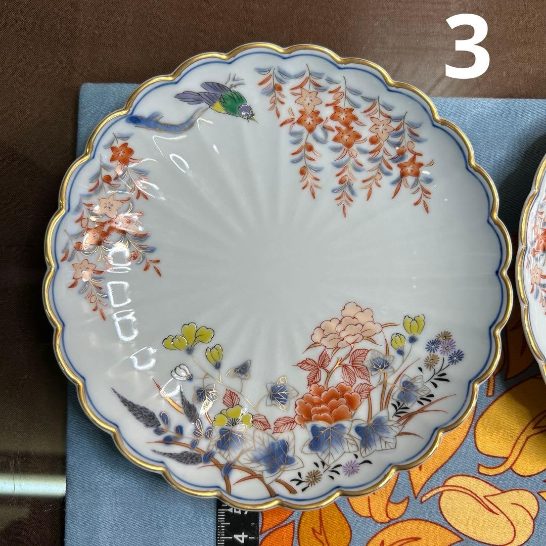 其泉　染錦君子紋　皿揃