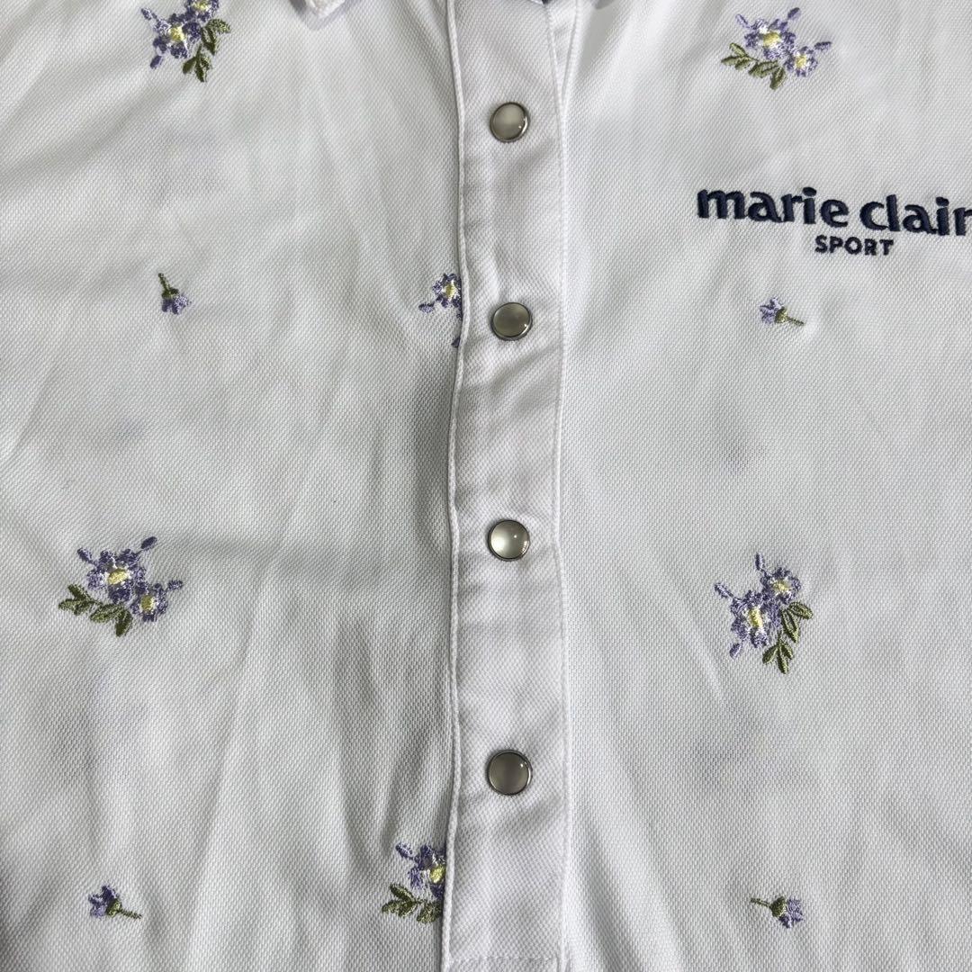 新品 マリクレールSPORTゴルフウエア 花柄 刺繍ワンピース 冷感 M