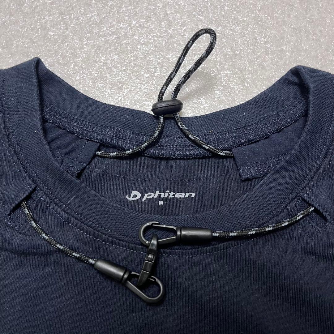 ファイテン ハイブリッド ネック Tシャツ ワイドシルエット ネイビーM