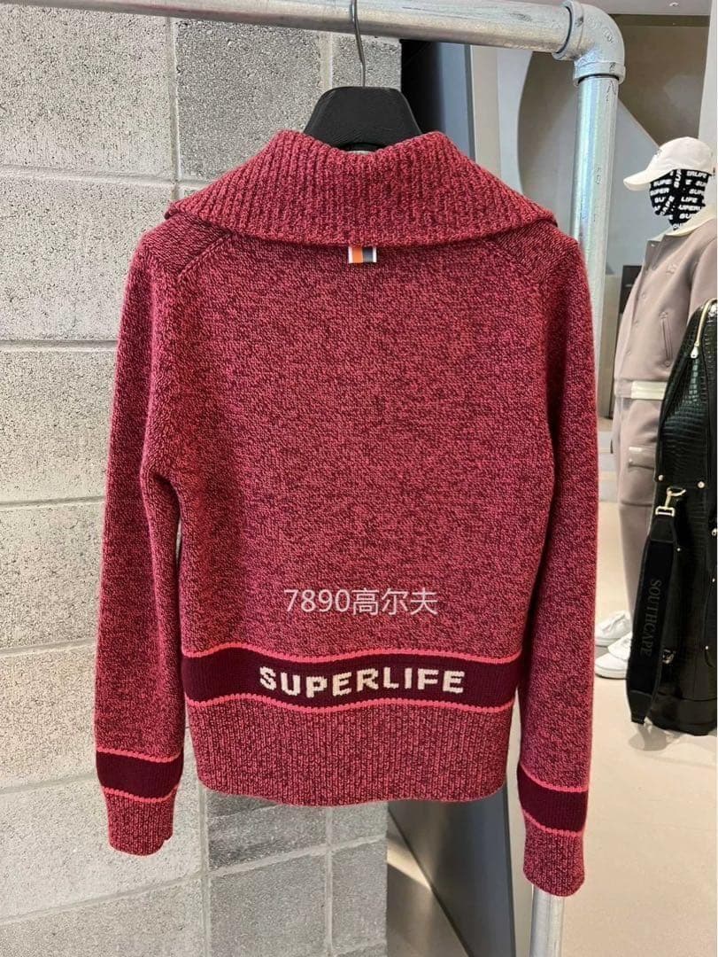 週末限定価額★サウスケープ　上品　レディース ゴルフセーター・赤 S