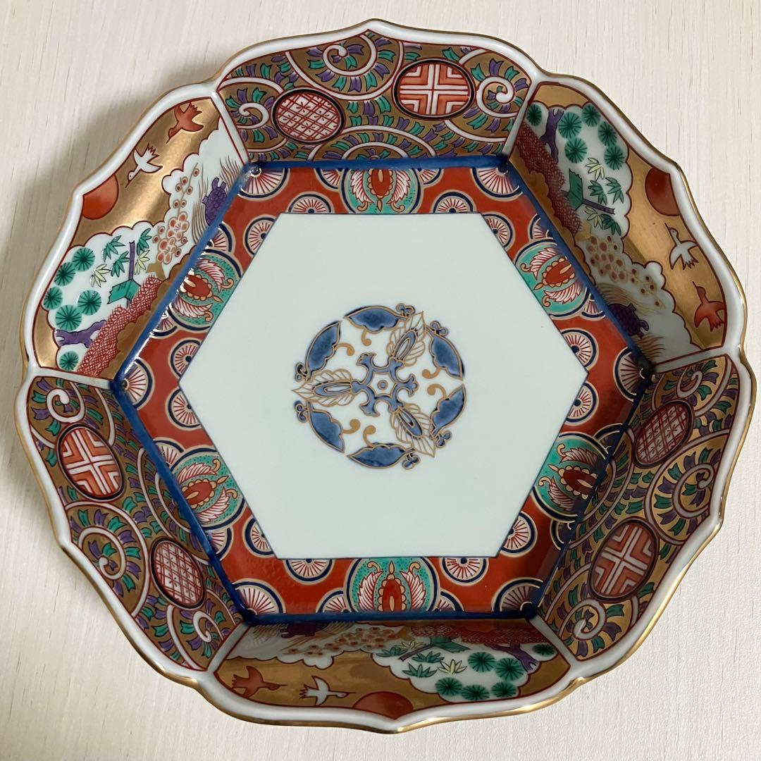 美品 林九郎窯 波佐見焼 六角盛皿 2個セット
