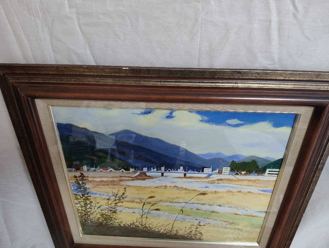 風景画 油彩画 SEKIGUCHI 晩秋の飛騨路 益田川