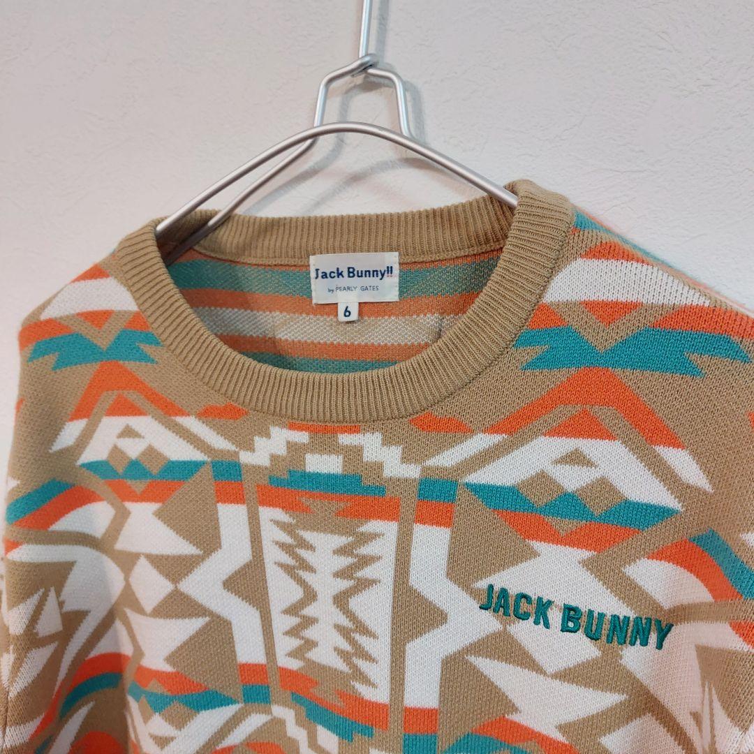 【JACK BUNNY!!】美品ジャックバニー ネイティブ柄ニット メンズＸＬ