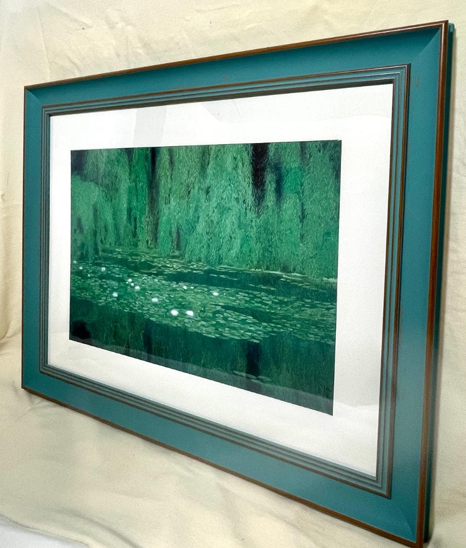 【新品】東山魁夷「沼の静寂」 ポスター　複製画　日本画　風景画　額付