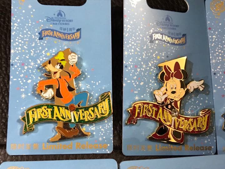 上海ディズニーランド 1周年 ドナルド ミニー ダッフィー ピン ピンバッジ