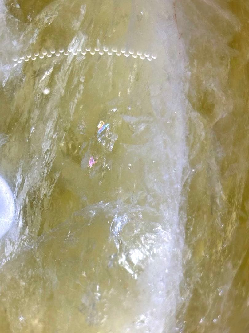 天然石　特大サイズ シトリンスフィア　大量虹入り　933g 台座付き